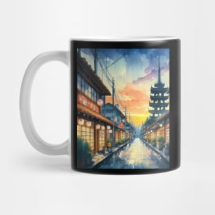 A Japanese Rural Road - Anime Drawing Mug